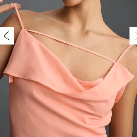 Mare Mare x Anthropologie Asymmetric Ruffle Slip Midi Dress - Size S - Picture 3 of 3